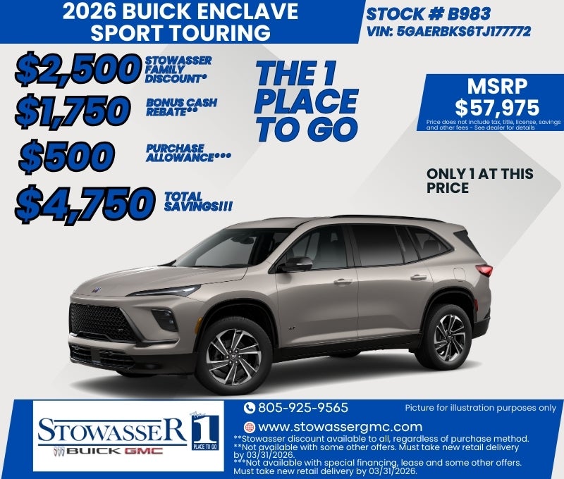 Enclave Sport Touring Special Retail Offer